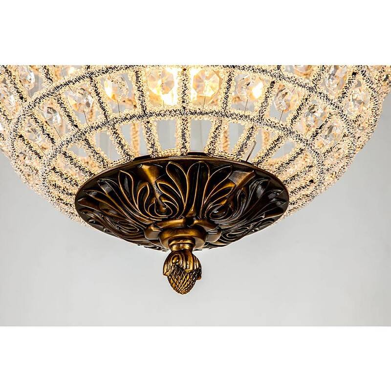 1/3/5-Light Retro French Crystal Globe Chandelier
