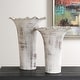 preview thumbnail 2 of 1, Uttermost 18174 Ruffled Petal 16" Tall Porcelain Vase - Set of 2