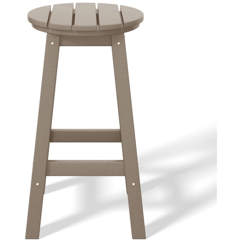 Laguna Hdpe All Weather Outdoor Patio 24" Round Counter Stool (Set Of 2)