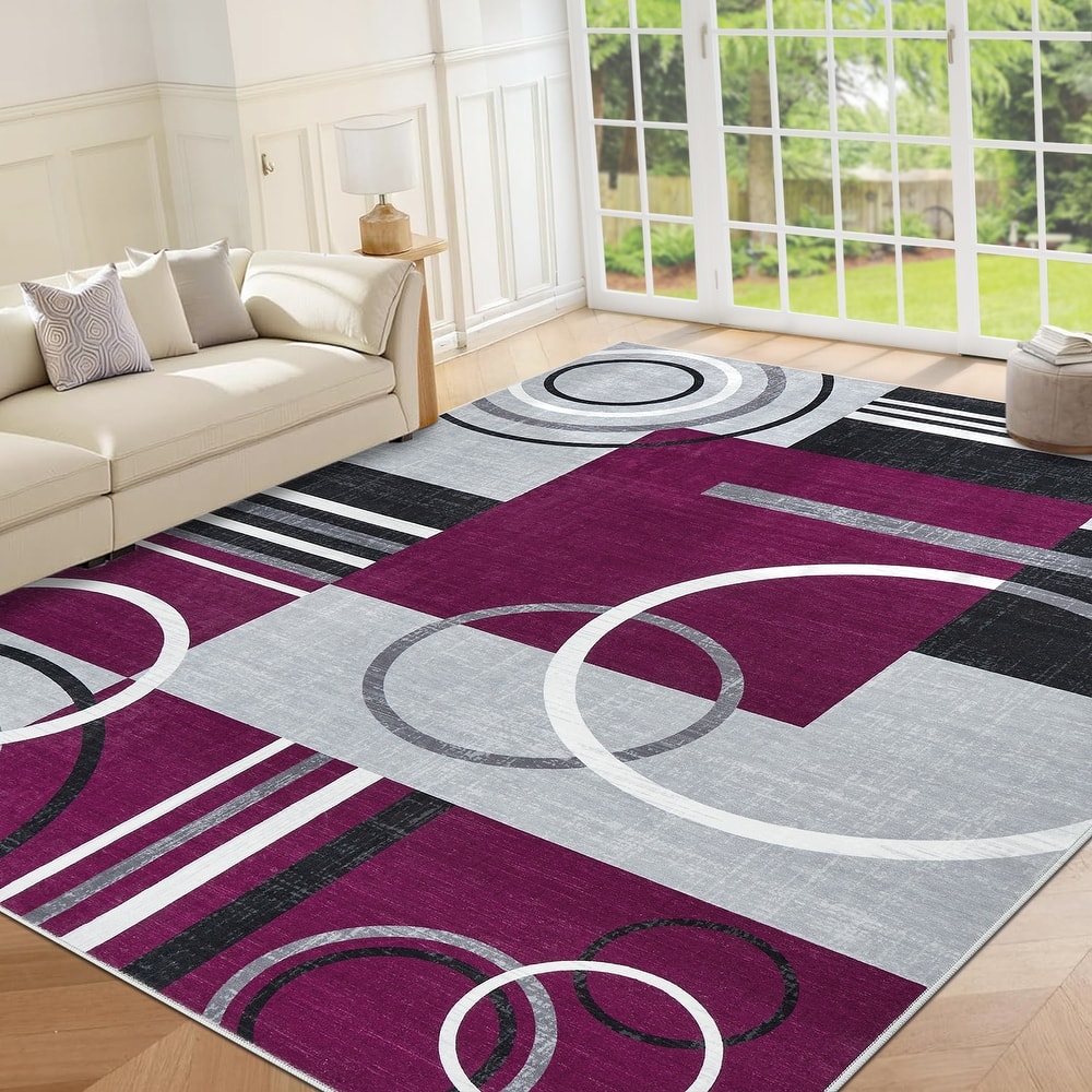 Garvee Modern Geometric Circles Area Rug