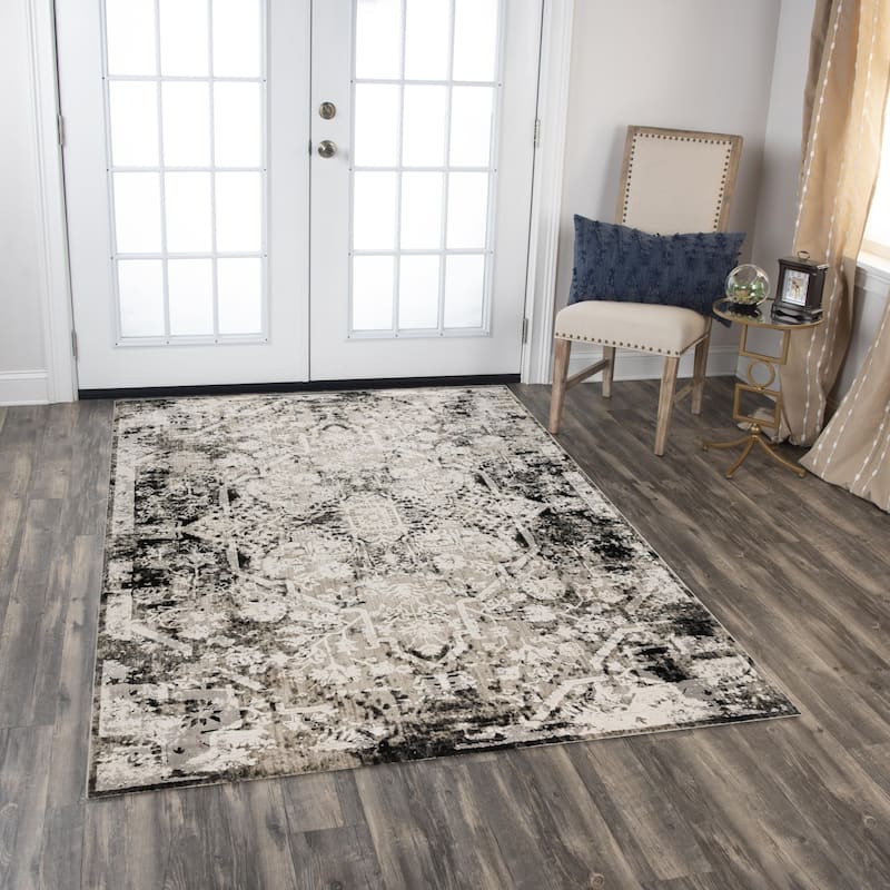 Alora Decor Graystone Contemporary Natural Polyester Area Rug