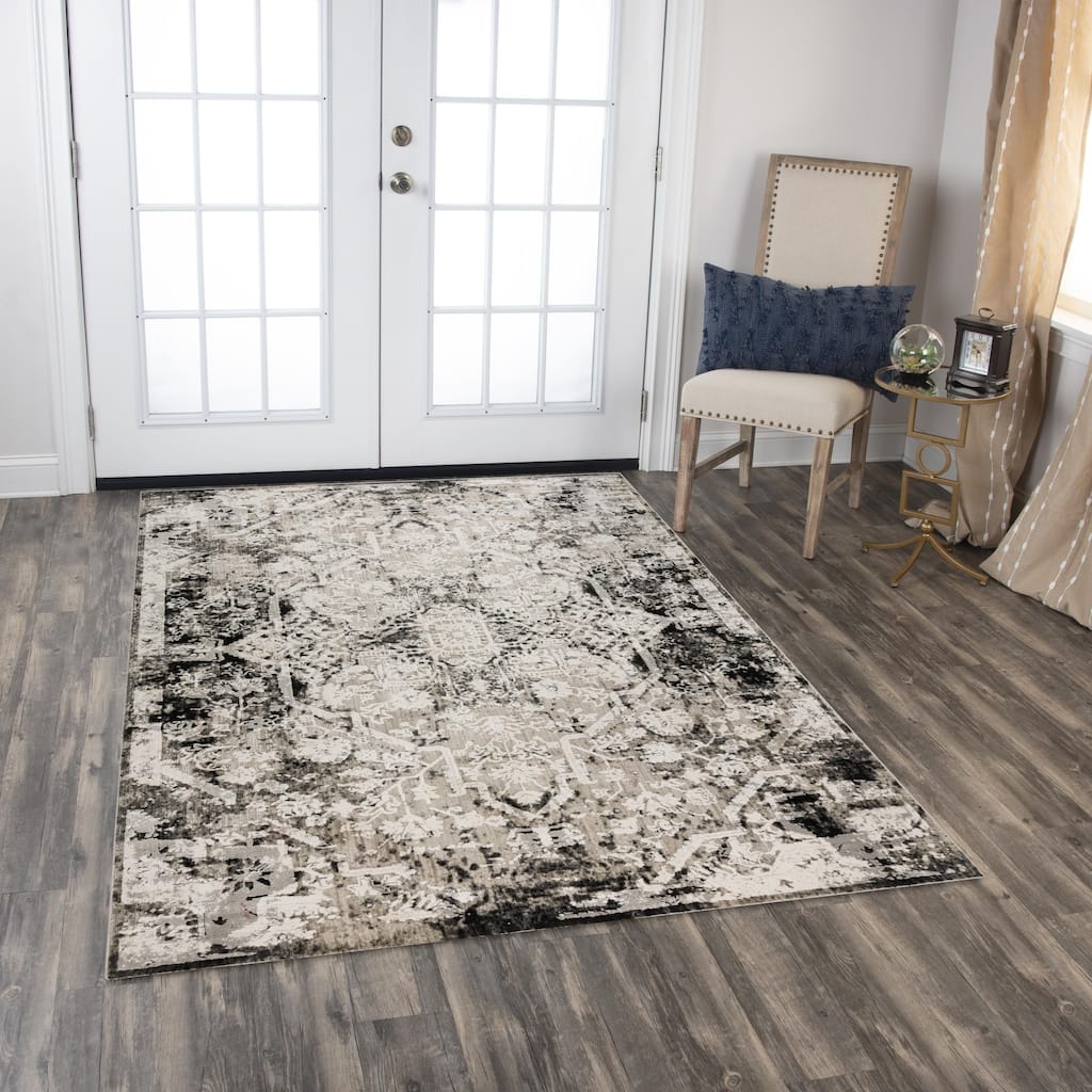 Alora Decor Graystone Contemporary Natural Polyester Area Rug