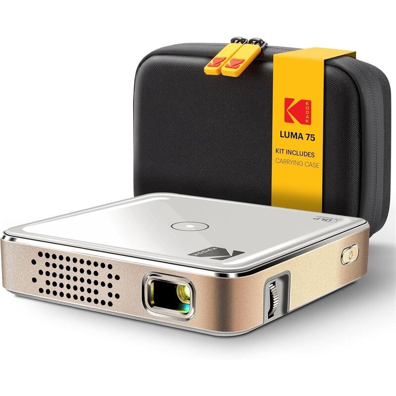 Kodak Luma 75 Ultra Mini Projector, Portable Pico Projector with Carrying Case - White