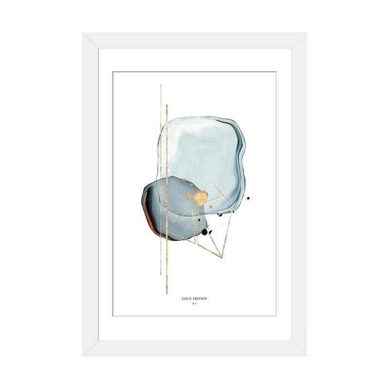 iCanvas "Gold Edition I" by Design Fabrikken - White - 24x16x1