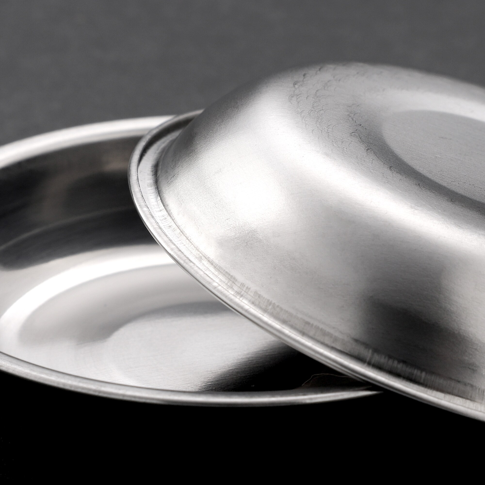 Metal Round Shaped Soy Sauce Spice Dish Silver Tone 9cm Diameter 10 Pcs 