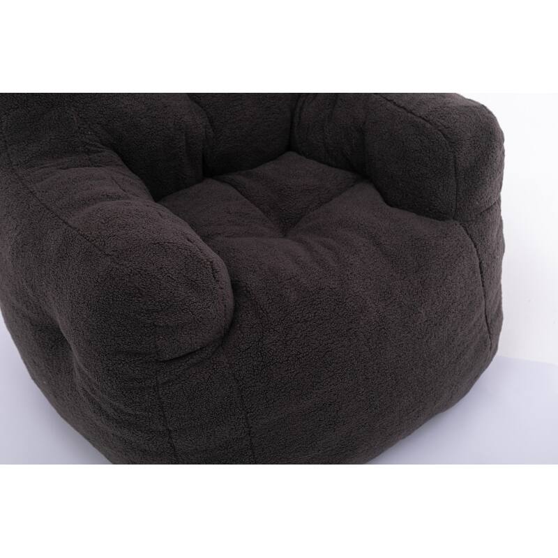 Ultra-Soft Teddy Fabric Memory Foam Bean Bag Chair