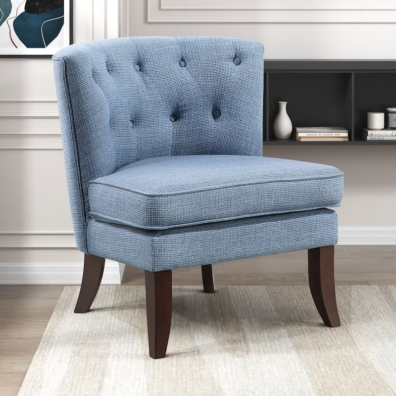Astor 26" Textured Accent Chair - Button-tufted Chair Back