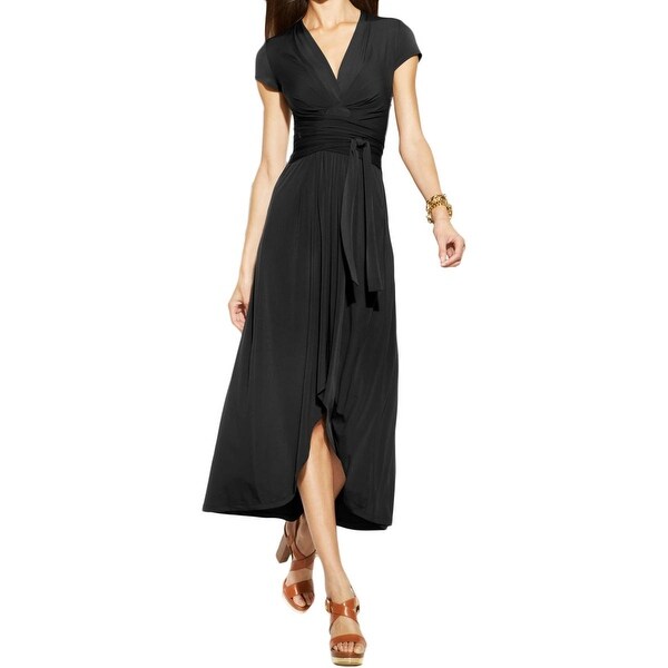 asymmetrical wrap maxi dress