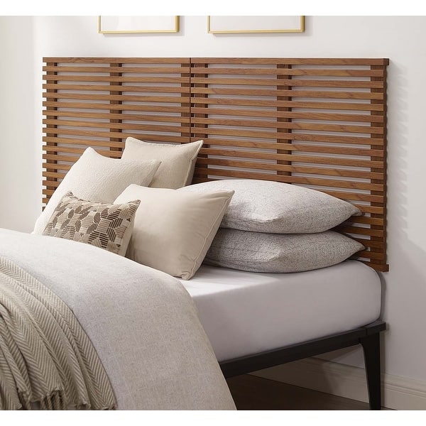 Vidalia Mid-century Modern Walnut Wooden Floating King Size Headboard ...