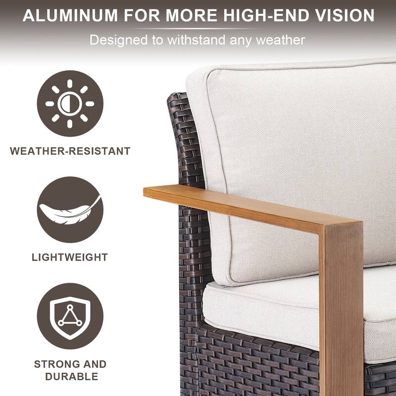 Gymojoy Outdoor Wicker Patio Furniture Sofa Set