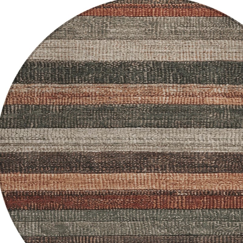 HomeRoots Striped Transitional Rectangle Outdoor Rug