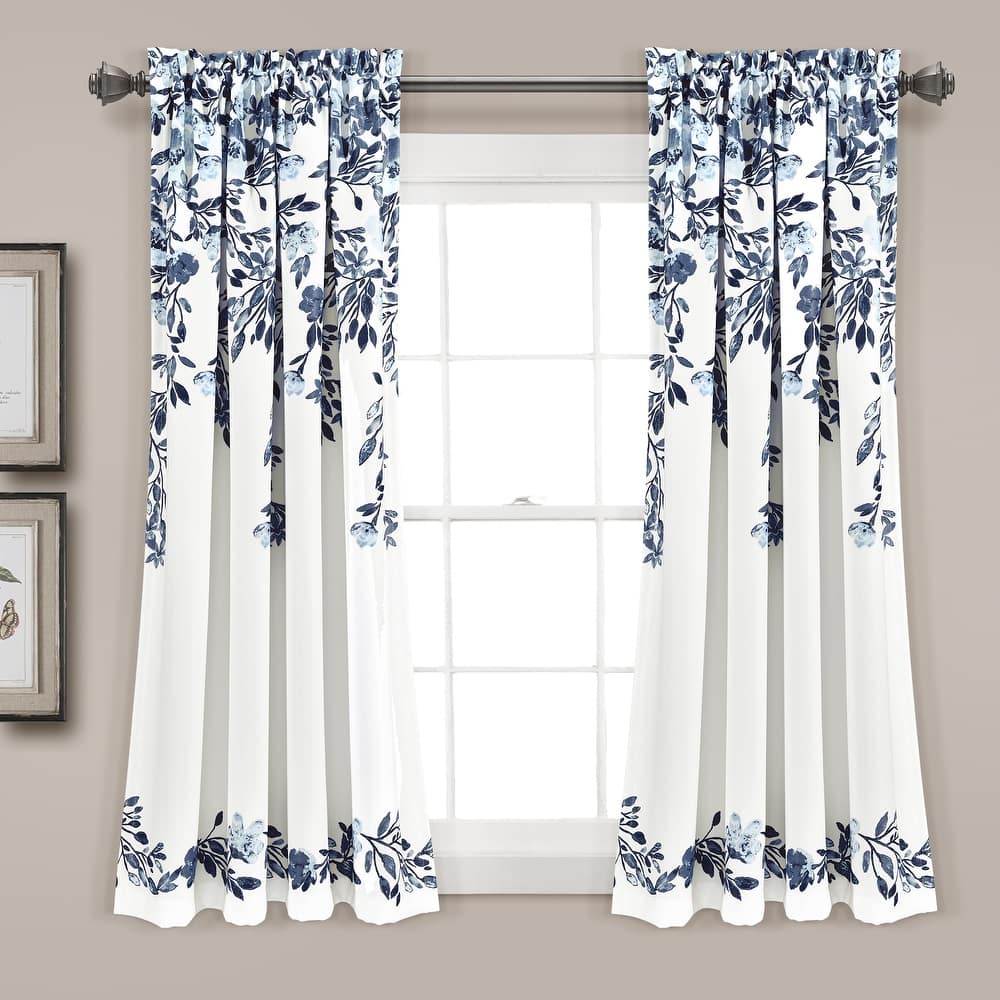 Porch & Den Elcaro Floral Room Darkening Curtain Panel Pair
