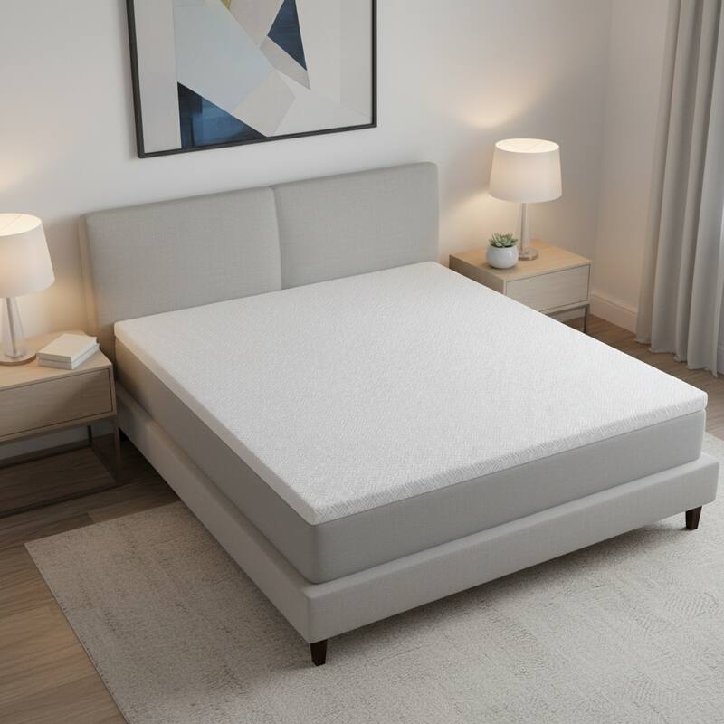 4" White Memory Foam California King Mattress Topper - 72.00 in. x 83.80 in. x 3.90 in.