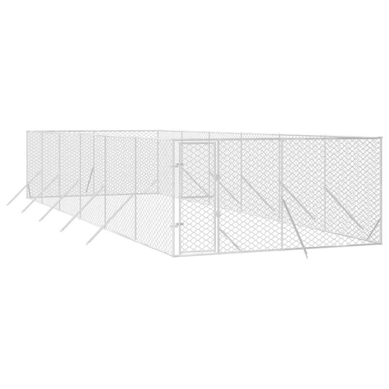 vidaXL Outdoor Dog Kennel Silver Multi-Size Galvanized Steel