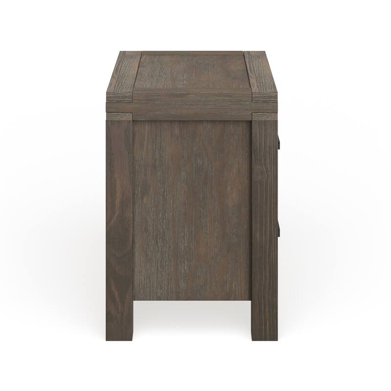 Barrison Rustic Dark Grey Wood 2-Drawer Nightstand by Furniture of America