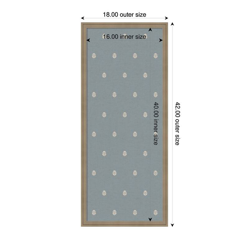 Kate and Laurel Pinboard Blue Botanical Block Print