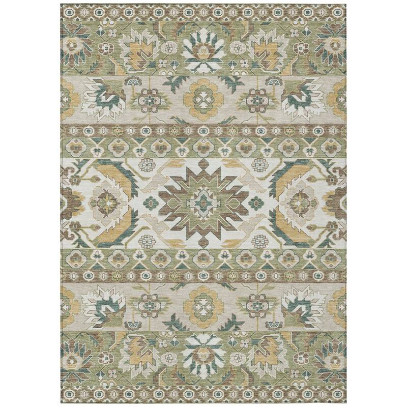 Machine Washable Indoor/ Outdoor Traditional Aspen Chantille Rug