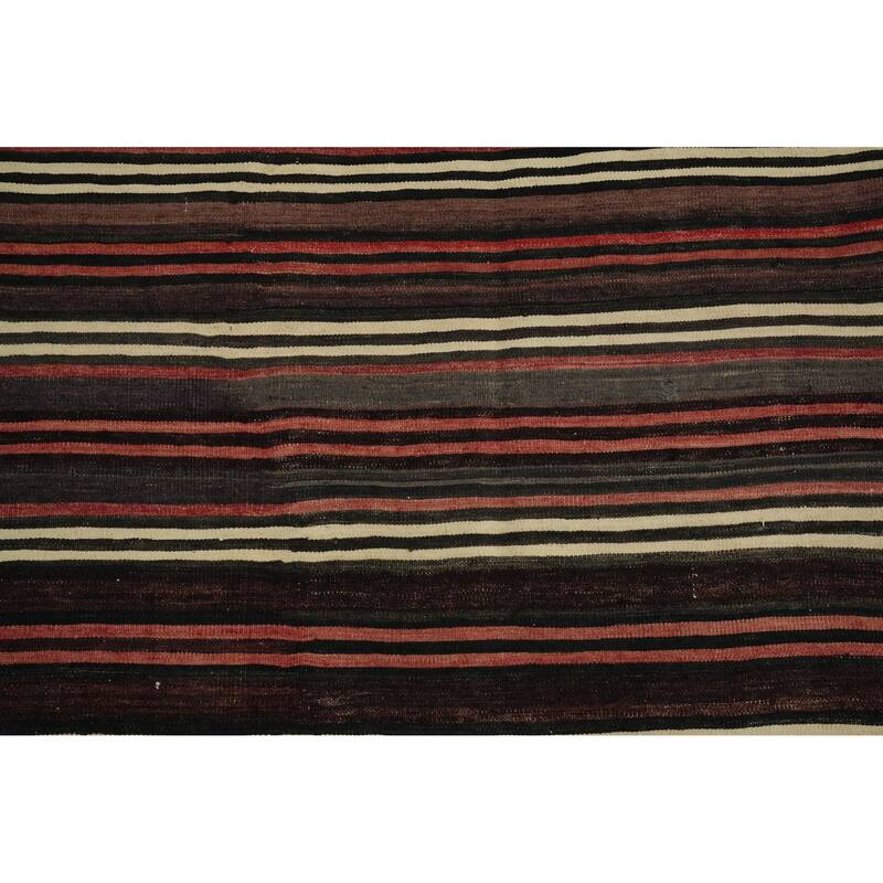 Hand Woven Oriental 100% Wool Carpet Southwestern Geometric Multi-Colored Kilim Area Rug - 9' 4'' X 5' 3''