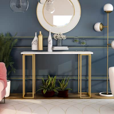 Deeanne Contemporary 47-inch Faux Marble Sofa Table by Furniture of America