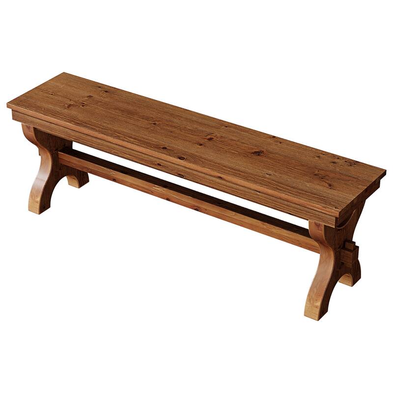 Solid Wood Entryway Bench, Farmhouse Dining Bench, Hallway Accent Seat Bench for Living Room Bedroom
