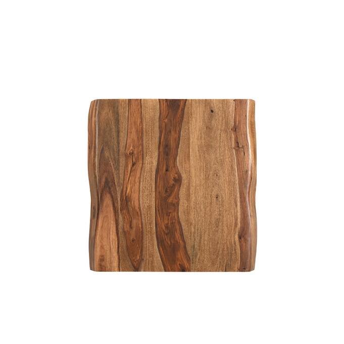 HomeRoots 23" Brown Solid Wood Square Live Edge End Table
