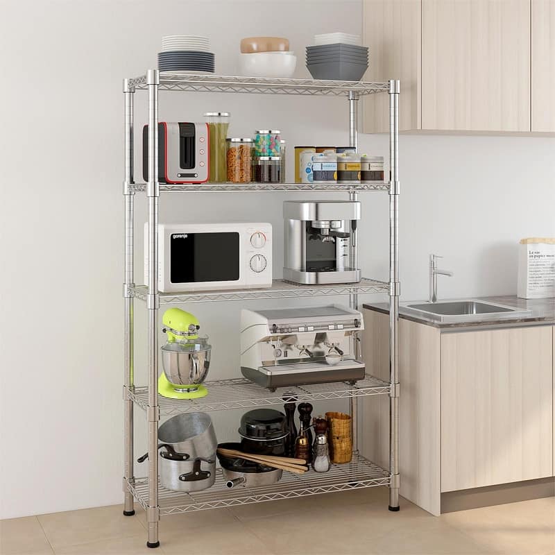 Metal 5-Shelf Heavy Duty Storage Shelving Unit Steel Organizer Wire Rack
