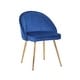 preview thumbnail 37 of 40, Porthos Home Daija Velvet Dining Chairs with Gold Legs Blue