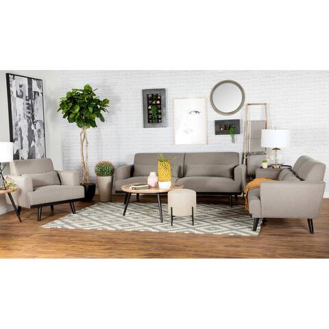 Marietta Sharkskin and Dark Brown 3-piece Living Room Set