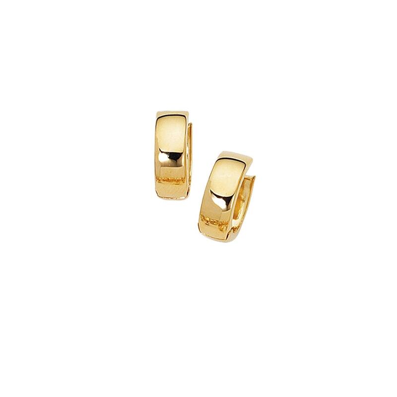 Curata 10k Yellow Gold 15x5mm Polished Wide Huggies Hinged Earrings