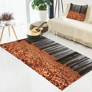 Magical Forest Rug Designart 'Enchanted and Magical Fall Forest' Forest Area Rug - Bed ...