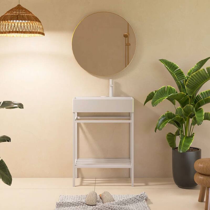 24" Freestanding Bathroom Vanity with Ceramic Sink - 23.62'' x13.98'' x 33.46''