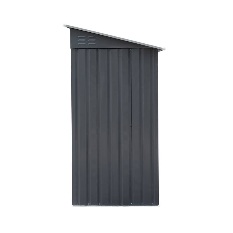 5 x 3 Ft Outdoor Storage Shed, Steel Utility Tool House w/ Lockable Door, Vents, Garden Patio Shed,Gray