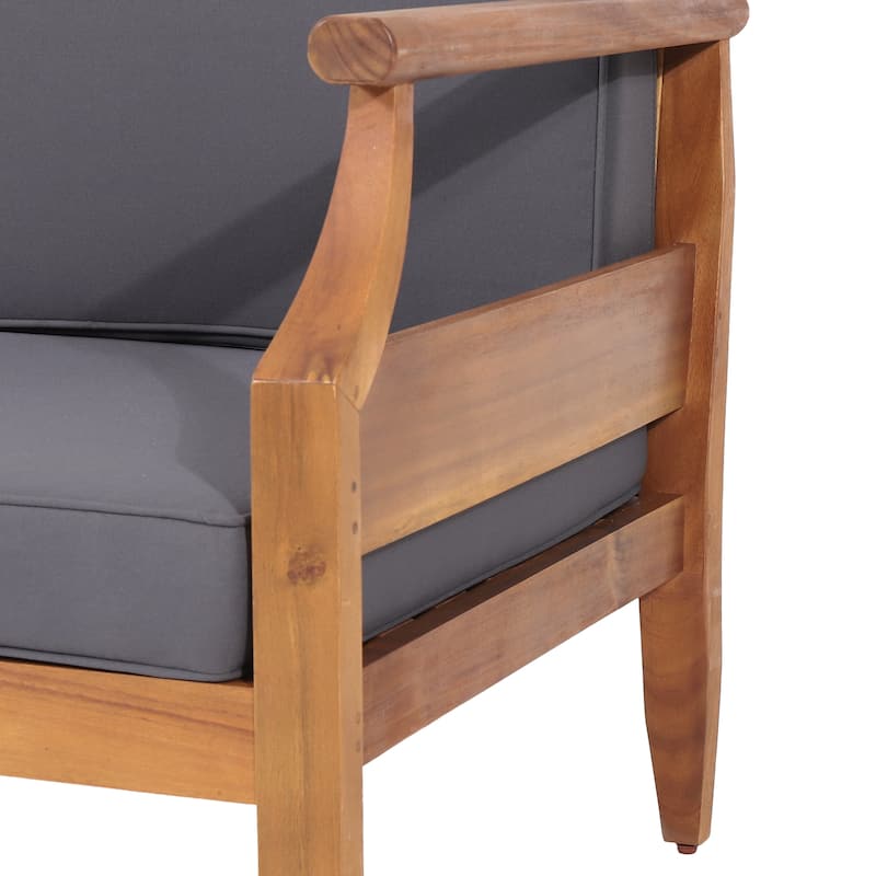 Christopher Knight Home - Aston Outdoor Acacia Wood 3 Seater Sofa