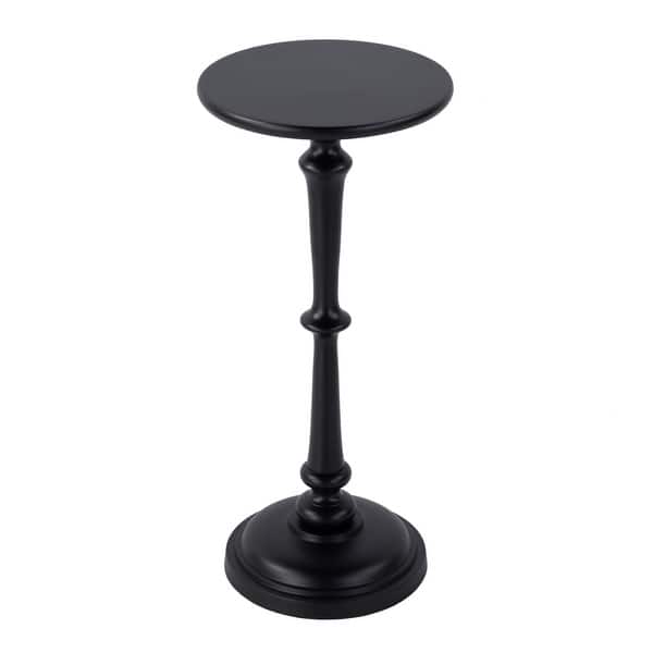 slide 2 of 4, Alisa 10 in. W Round All Metal Pedestal Base End Table Bronze