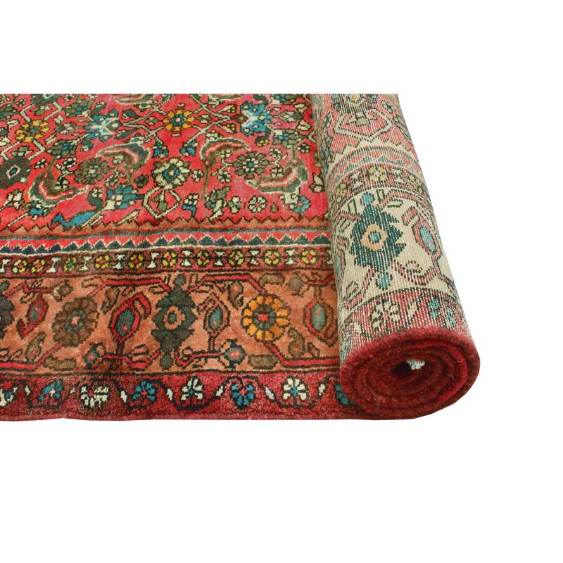 Noori Rug Fine Vintage Distressed Dorsey Red/Brown Runner - 3'5" x 10'0"