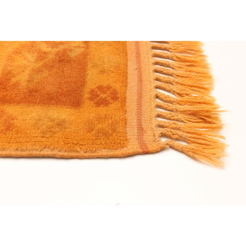 ECARPETGALLERY Hand-knotted Color Transition Orange Wool Rug - 2'7 x 8'11