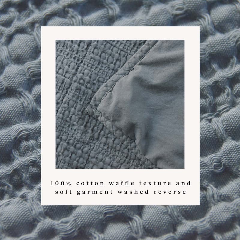 Linery & Co. Cotton Honeycomb Waffle Garment Washed Quilt Set