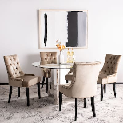 SAFAVIEH Abby Sage Green Tufted Side Chair (Set of 2) - 22"x23.8"x36.4"