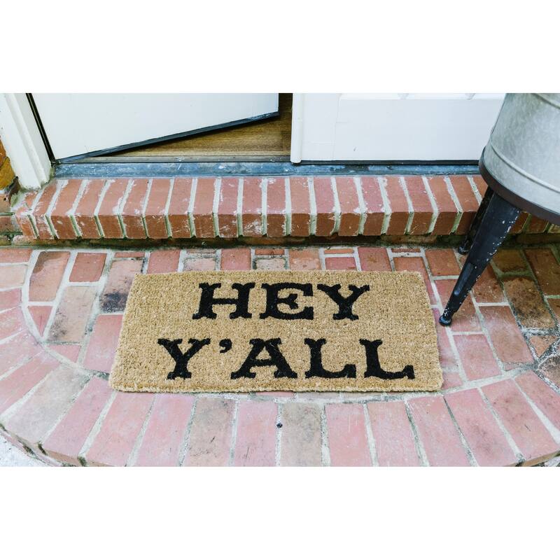 Natural Coir "Hey Y'all" Doormat