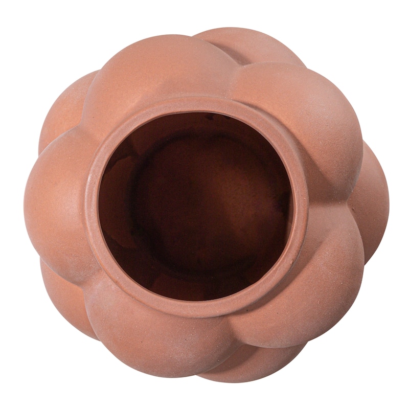 Stoneware Vase with Raised Dots and Matte Finish - 8.1"L x 8.1"W x 8.3"H