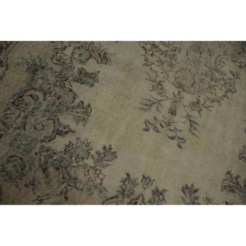 Hand Knotted Oriental 100% Wool Carpet Transitional Floral Beige & Ivories Anatolian Area Rug - 9' 5'' X 5' 9''