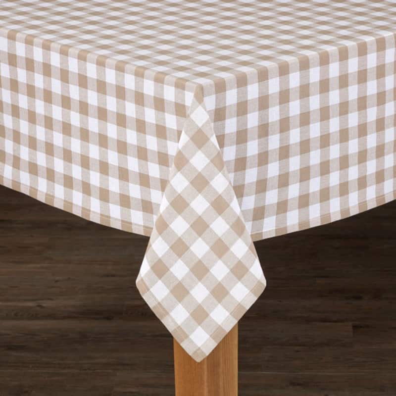 Fabstyles Country Check Cotton Tablecloth - Taupe - 55X55