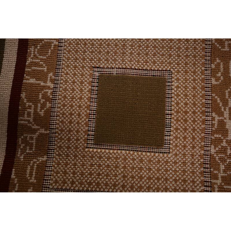 Contemporary Geometric Kashan Turkish Rug Machine Made Floral Carpet - 9'9" x 12'4"