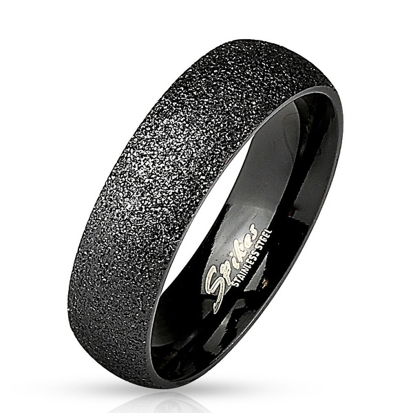 Sand Blast Finish Black IP Classic Dome Ring Stainless Steel (Sold Ind.)