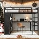 preview thumbnail 13 of 30, Black Twin XL/ Full XL/ Queen Loft Bed with Wardrobe,Kids Bed with Workstation and Storage for Bedroom