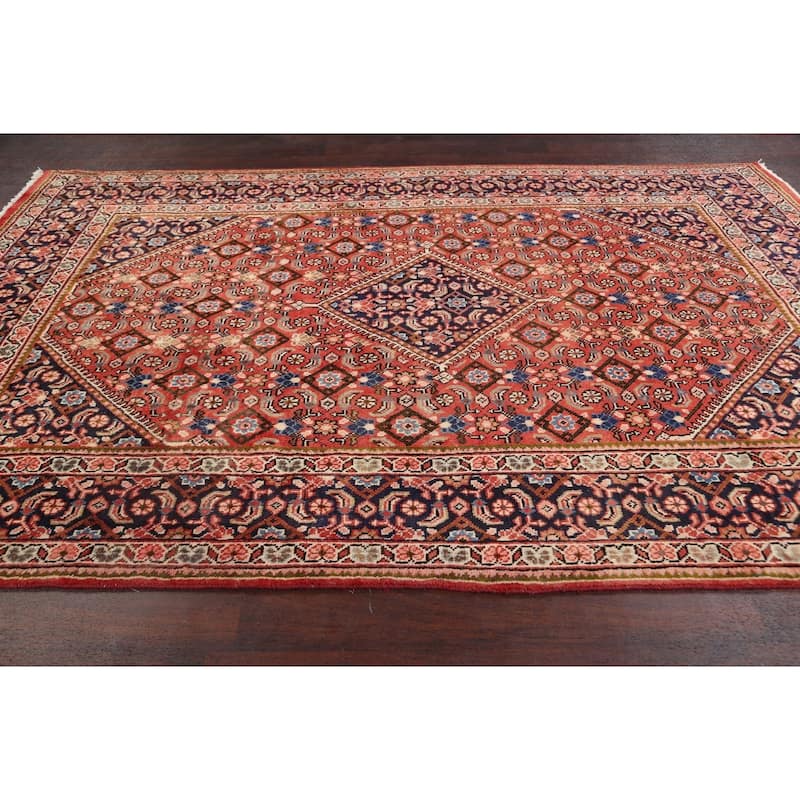 Geometric Mahal Persian Area Rug Wool Handmade Living Room Carpet - 6'6" x 10'3"