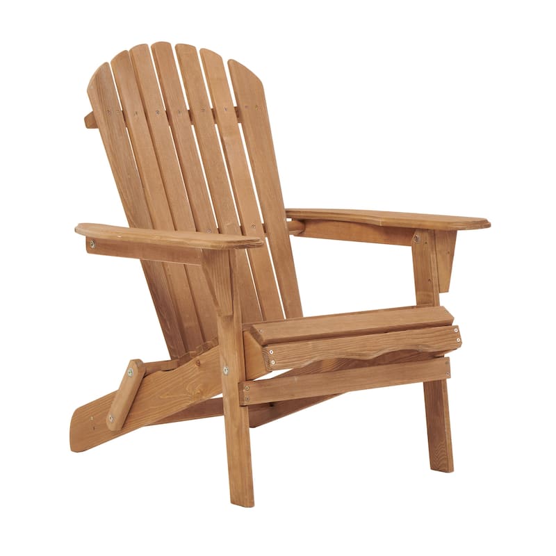 Outdoor Wooden Folding Adirondack Chair Set of 2 with Pre-Assembled BackRest, for Garden Backyard Porch Pool