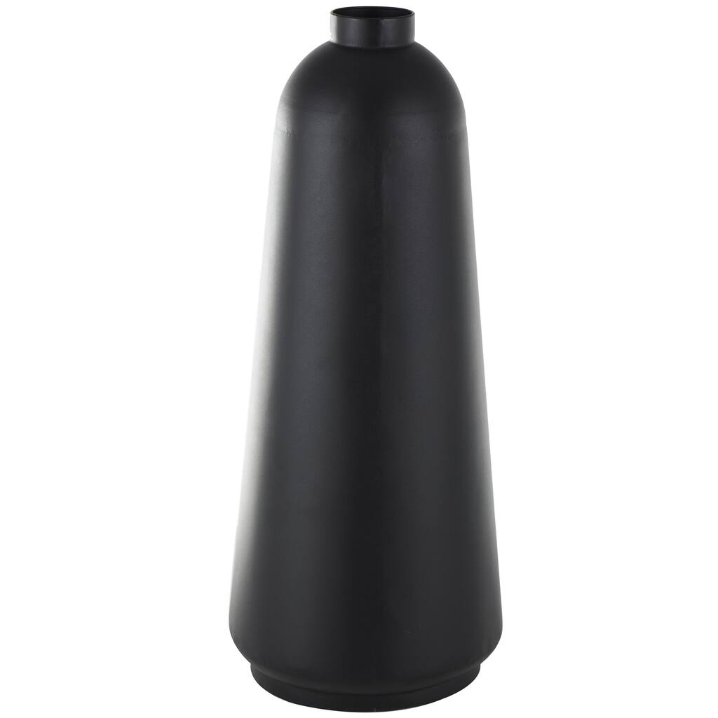 Metal Decorative Vase with Narrow Opening - Black - Roche River Decor