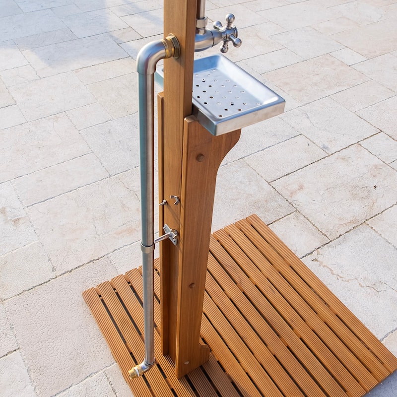 Cambridge Casual Oliver Teak Wood Freestanding Outdoor Shower