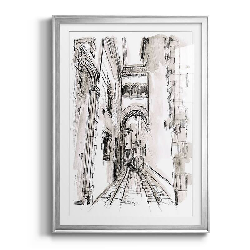 Europe Street Sketches II Premium Framed Print - Ready to Hang